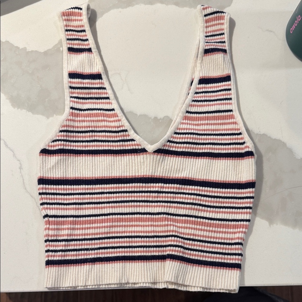 Striped Ribbed Knit Tank Top